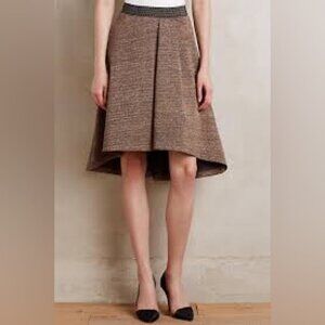 HD In Paris Anthropologie Metallic Gold Bronze Asymmetrical Hem Skirt Size S